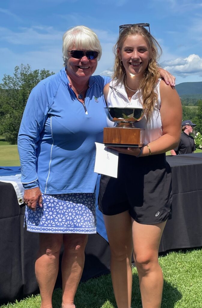 Kaylie Porter, VT Junior Amateur Champion, with Linda Jane Parson, VSWGA President